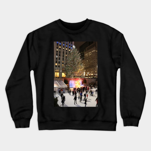 Rockefeller Center Christmas Tree and ice skating rink Crewneck Sweatshirt by PMM